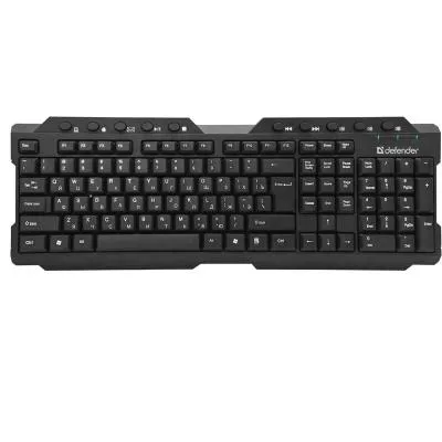 Клавиатура беспроводная DEFENDER Element HB-195 USB RU мультимедийная черная