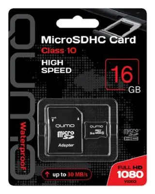 Карта памяти QUMO MicroSDHC Class 10 30MB/s 16Gb