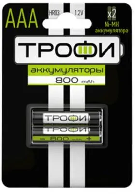 Батарейка аккумуляторная Трофи HR03-2BL 650mAh Green Power никель-металлгидридный
