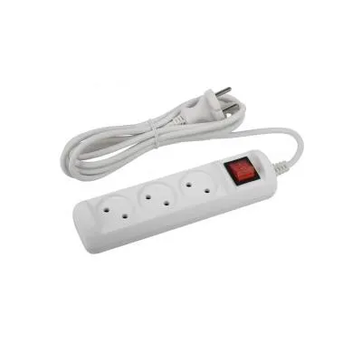 Удлинитель ЭРА U-3s-3m-2х1 без зазeмления с выключателем 3гнезда 3метра 10A ПВС 2х1мм 