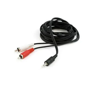 Аудио-кабель AVS RCA-61 AUX Jack 3.5 - 2RCA тюльпаны 1.5м черный