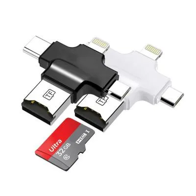 Картридер для iP Lightning/Type-C/Micro USB 3.0 SD/TF/OTG черный