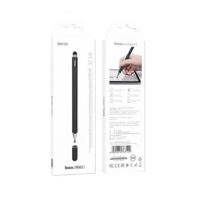 Универсальный стилус для смарфона ручка для планшета с двойным наконечником Hoco GM103 черный