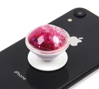 POPSOCKET попсокет для телефона жидкость с блеском малиновая