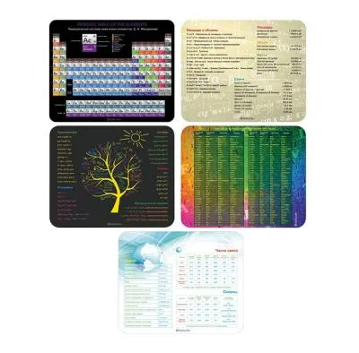 Коврик для мыши DEFENDER School 240x190x0.4 mm клейкая основа рисунок в ассортименте