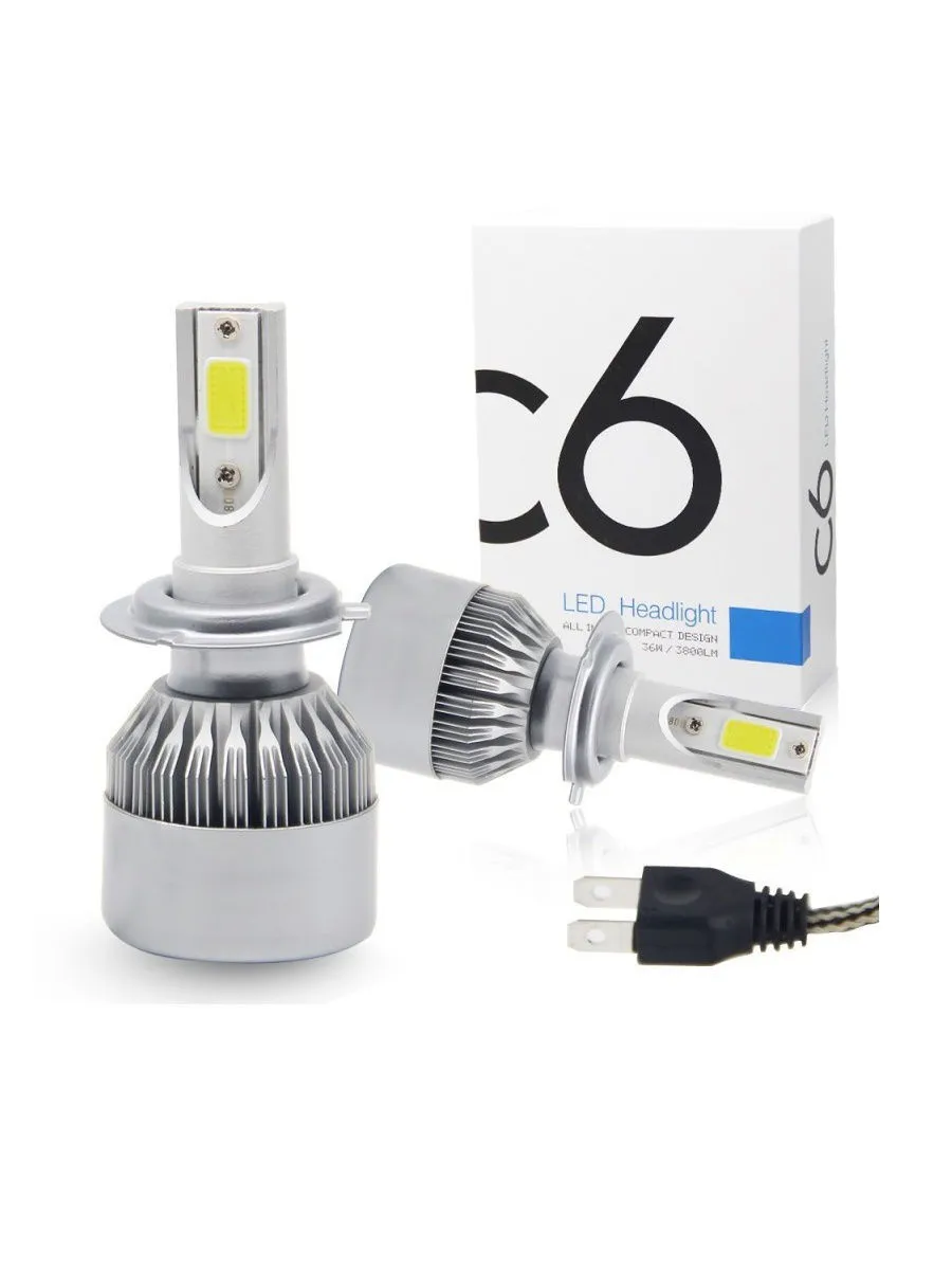 фото LED лампы C6 H7 4300K