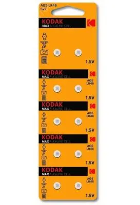 Батарейка Kodak алкалиновая AG5 (393) LR754, LR48 (KAG5-10) Max