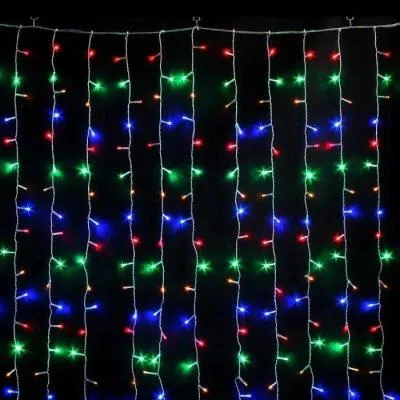 Гирлянда светодиодная штора Уличная 2x2 м провод белый 220V 8 режимов