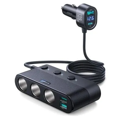 Разветвитель Joyroom JR-CCL01 139W 3 прикуривателя + PD 30W + 3USB черный