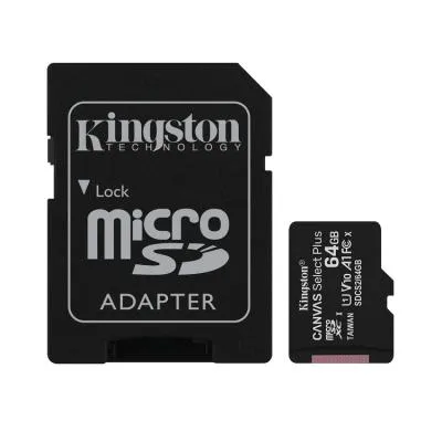Карта памяти Kingston Micro SDXC Class 10 UHC-I A1 Canvas Select Plus 100MB/s 64Gb