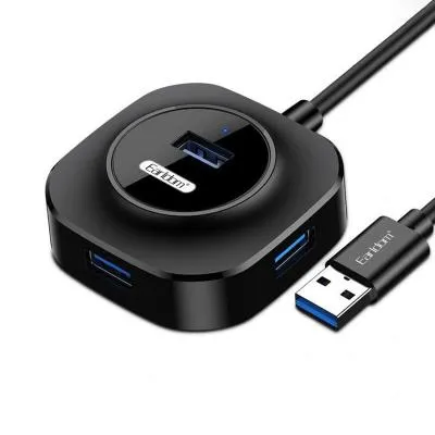 Разветвитель адаптер переходник USB HUB Хаб Ealdom ET-HUB06 4 порта USB 2.0+micro USB черный
