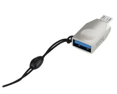Адаптер переходник OTG с Micro USB на USB 3.0 HOCO UA10 жемчужный