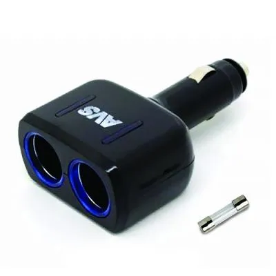 Разветвитель прикуривателя 12/24 (2 выхода) CS205 AVS со светодиодной подсветкой
