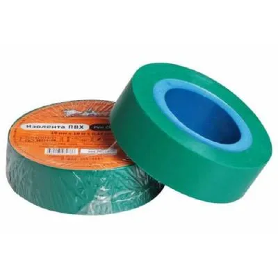 Изолента ПВХ, зеленая, 15 мм*10 м AIRLINE (AIT-P-05)