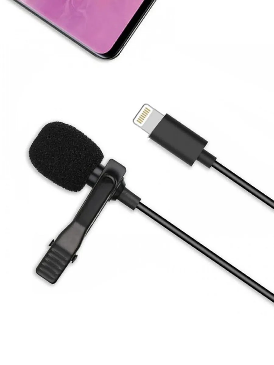 Микрофон петличный Lightning xomobile MKF 03 2m черный