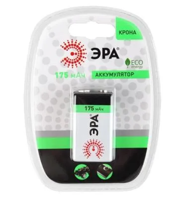 Батарейка аккумуляторная ЭРА 9V-1BL 175mAh Крона