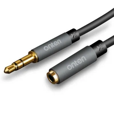 Аудио-кабель удлинитель 3,5 мм Onten ONT-7607 1м серый металлик