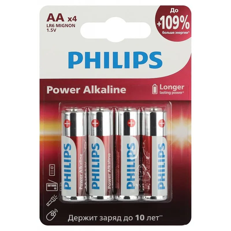 Батарейка Philips алкалиновая LR6-4BL 1.5v