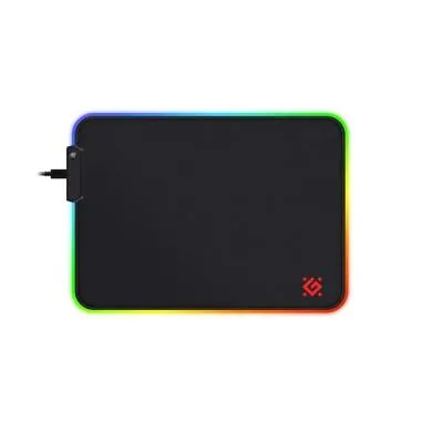 Коврик для мыши игровой DEFENDER Black L Light 350x300x4 mm RGB ткань+резина