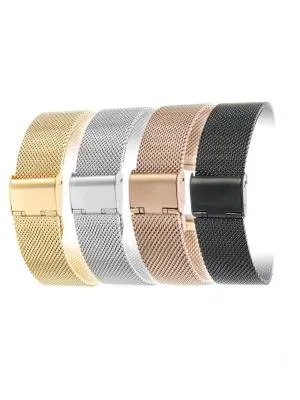 Универсальный ремешок для часов 20мм металлический сетчатый черный
