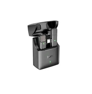 Беспроводной петличный микрофон HOCO S31 Stream микрофон + приемник для Type-C темно-серый