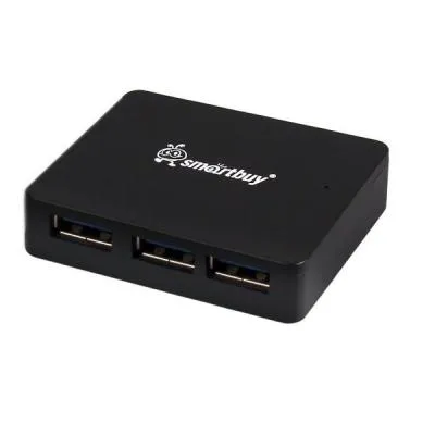 Разветвитель адаптер переходник USB HUB Хаб Smartbuy 6000 4 порта черный 3.0 (SBHA-6000-K)