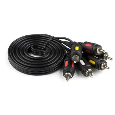 Кабель аудио-видео Atcom AT3275 3RCA - 3RCA 7.5 m черный