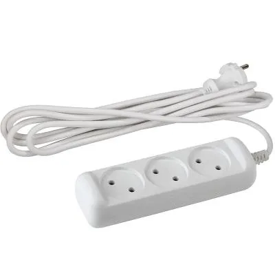 Удлинитель UX-3-3m ЭРА без зазeмл, 3 гнезда 3 метра 6A, ШВВП 2х0,75 мм2