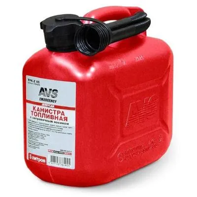 Канистра для топлива (пластик) 5л (красная) AVS TPK-05 