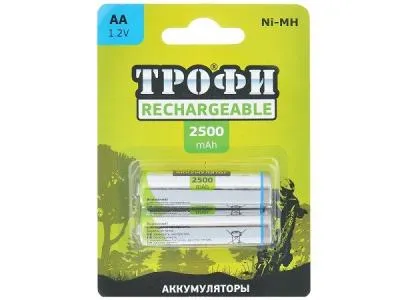 Батарейка аккумуляторная Трофи HR6-2BL 2500mAh Green Power никель-металлгидридный