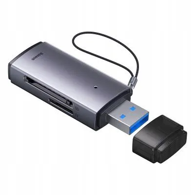 Картридер Baseus Lite card reader для USB 3.0 на SD/TF WKQX060013 серый