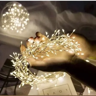 Гирлянда нить роса Хвойная лапа 10 м LED-300 220V 8 режимов теплый белый