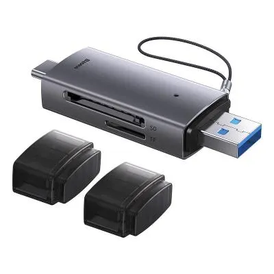 Картридер Baseus Lite card reader для USB 3.0/Type-C USB на SD/TF WKQX060113 серый