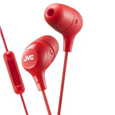 Наушники проводные с микрофоном JVC Marshmallow HA-FX38M-R-E красные