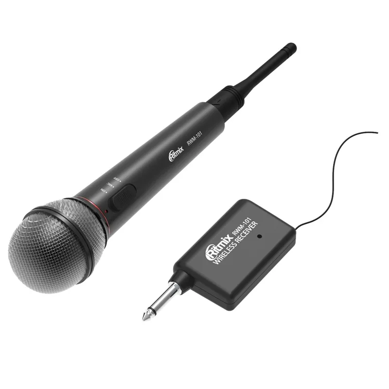 Микрофон динамический беспроводной/проводной Ritmix RWM-101 черный