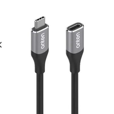 Кабель удлинитель Type-C USB (M) - Type-C USB (F) Onten OTN-9106 0.2м серый