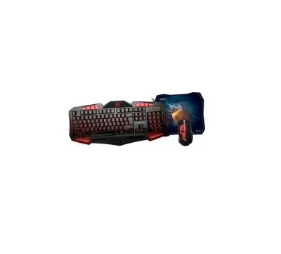 Набор проводной игровой Qumo Axe Strike клавиатура 104+14 клавиш+мышь+коврик, подсветка