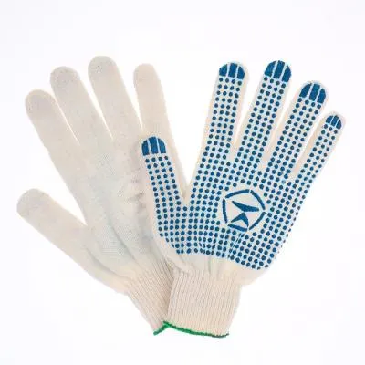 Перчатки х/б с ПВХ точка белые 10 класс