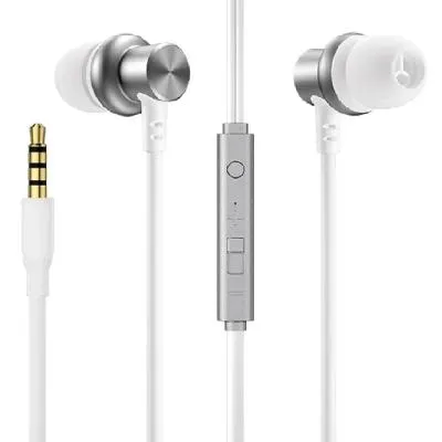 Наушники проводные Joyroom JR-EL115 белые с серебром