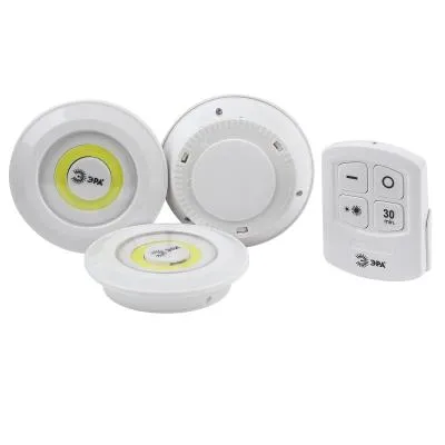 Фонарь подсветка светодиоднный Эра SB-511 пушлайт 3шт, ИК пульт, 6Вт, СОВ, 3хААА, белый