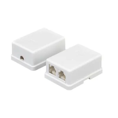 Розетка накладная Atcom AT1012 2 порта RJ12 белая