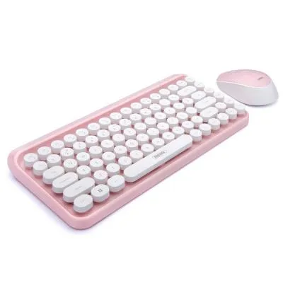 Набор беспроводной Remax Xii Zone XII-MK801 механическая английская клавиатура+мышь розовая