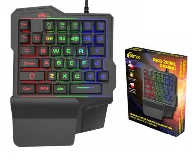 Мини-клавиатура проводная игровая Ritmix RKB-209BL Gaming подсветка