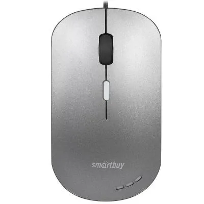 Мышь проводная Smartbuy 288-G бесшумная с подсветкой серый металлик (SBM-288-G)