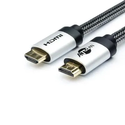 Кабель HDMI - HDMI 3м Atcom AT5266 HIGH speed ver 2.0 4K серебристый/черный в блистере