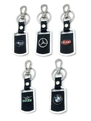 Брелок AA0530 - CITROEN прямоугольный, черная кожа+металл, с карабином (аналог BR-40A)