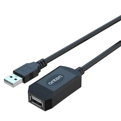 Кабель удлинитель USB AM-AF Onten OTN-US206 USB 2.0 480Mbps с чипом 5м черный