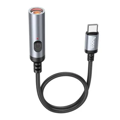 Прикуриватель зажигалка USB Hoco UA30 Type-C mini cigarette lighter 30см черный