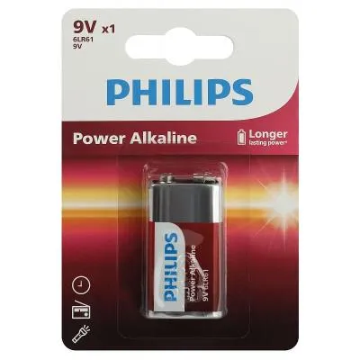 Батарейка Philips алкалиновая Крона 6LR61-1BL 9v