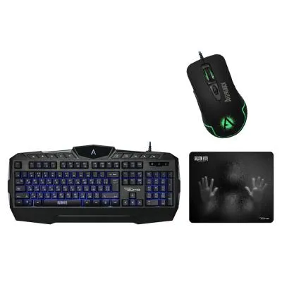 Набор проводной игровой Qumo Wartiime K51/M67 клавиатура 104+10 клавиш+мышь, подсветка